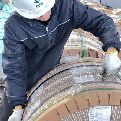 Cold Rolled Stainless Steel Strip Roll 0.3 - 3.0mm Slit Cutting Without Burr 8K