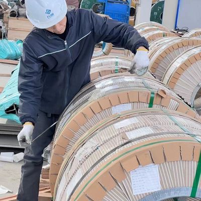 Cold Rolled Stainless Steel Strip Roll 0.3 - 3.0mm Slit Cutting Without Burr 8K