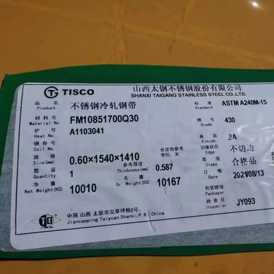 400 Series AISI430 Stainless Steel Sheet 1000*2000mm 4ft*8ft SS Sheet EN 1.4016
