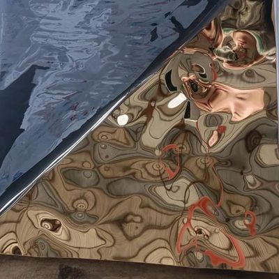 Water Ripple Stainless Steel Sheet Grade 201 304 430 Gold Mirror 8K Mirror Finishing