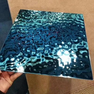Water Ripple Stainless Steel Sheet AISI304 Gold Mirror Small Big Waterwave Pattern Sheet