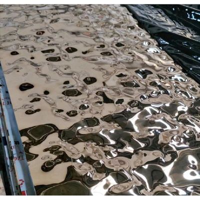304 Embossed Water Ripple Design Pattern Stainless Steel Sheet 0.3 - 3.0mm Mirror Finishing