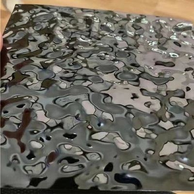 Water Ripple Wall Panel Embossed Stainless Steel Sheet 304 316 Mirror  Finishing