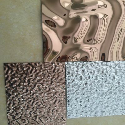 Water Ripple Wall Panel Embossed Stainless Steel Sheet 304 316 Mirror  Finishing