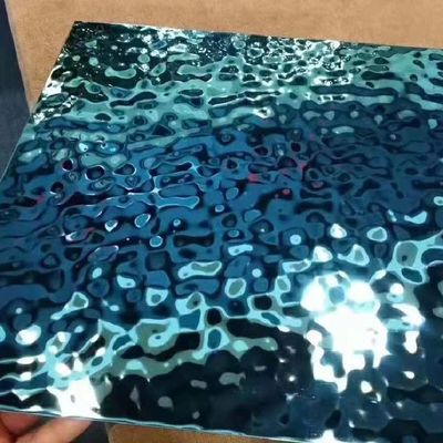 Water Ripple Wall Panel Embossed Stainless Steel Sheet 304 316 Mirror  Finishing