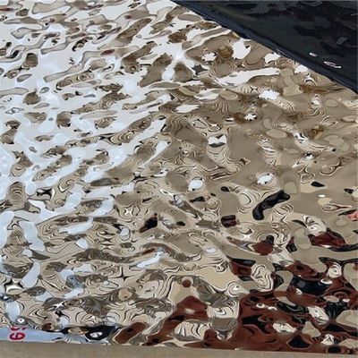 Water Ripple Wall Panel Embossed Stainless Steel Sheet 304 316 Mirror  Finishing