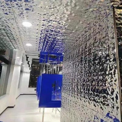 Mirror Gold Color Water Ripple Stainless Steel Sheet For Ceiling Decoration