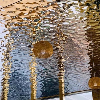 8K Mirror Stamped Decorative Stainless Steel Sheet 201 Water Ripple Stainless Steel Panels