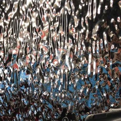 Bright Mirror AISI304 Stainless Steel Sheet Water Ripple Pattern SS Sheet For Wall Pannel