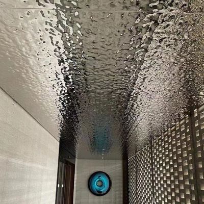 Bright Mirror AISI304 Stainless Steel Sheet Water Ripple Pattern SS Sheet For Wall Pannel