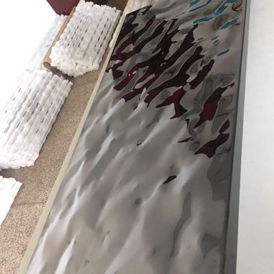 Bright Mirror AISI304 Stainless Steel Sheet Water Ripple Pattern SS Sheet For Wall Pannel