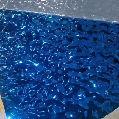 Bright Mirror AISI304 Stainless Steel Sheet Water Ripple Pattern SS Sheet For Wall Pannel