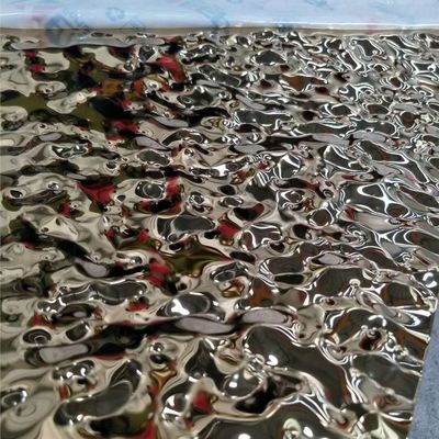 Laser Film Protect 201 304 316L Stainless Steel Water Ripple Sheet / Water Wave SS Sheet