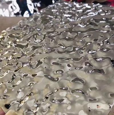 Water Ripple Pattern Plate Stainless Steel Sheet 0.4 - 1.5mm   4FT*8FT With Laser Film