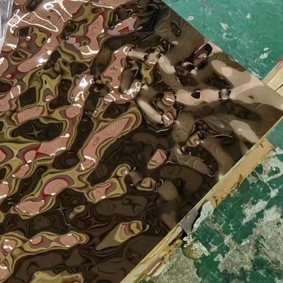 Stainless Steel Water Wave Sheet Water Ripple Pattern SS Sheet Gold Black Bright Mirror Surface