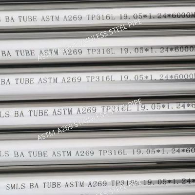 SA269 Bright Annealed Stainless Steel Pipe Grade TP304 TP316L TP321 TP310S 8*1mm 6*1mm