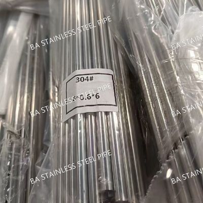 ASTM A269 TP304 BA Stainless Steel Pipe 6*0.6mm/6*1mm/8*1.0mm ±0.03mm Tolerance in 6m Length