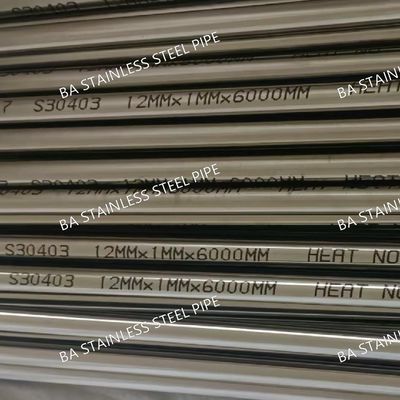 ASTM A269 TP304 BA Stainless Steel Pipe 6*0.6mm/6*1mm/8*1.0mm ±0.03mm Tolerance in 6m Length