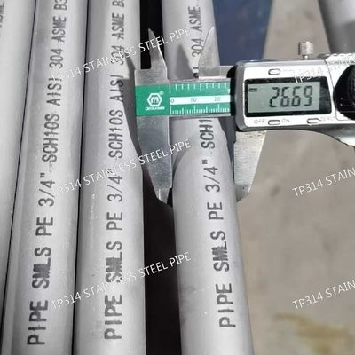 6m Length 314 Stainless Steel Seamless Pipe DN100 DN200 DN300 SCH80S SCH160S For Boiler
