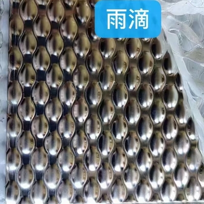 Water Drops / Rain Drops Pattern Stainless Steel Embossed Sheet Plate Thickness 0.6 - 2.0mm Anti-Slip Sheets