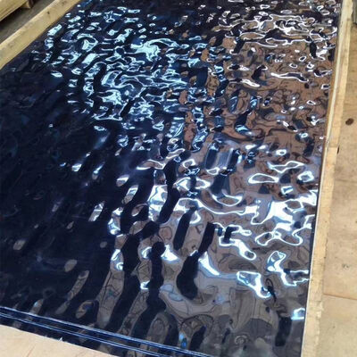 AISI304 Mirror Surface Water Ripple Stainless Steel Sheet with Laser Film for Decorative Applications
