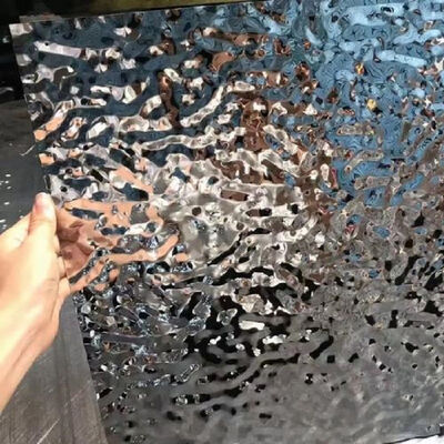 AISI304 Mirror Surface Water Ripple Stainless Steel Sheet with Laser Film for Decorative Applications
