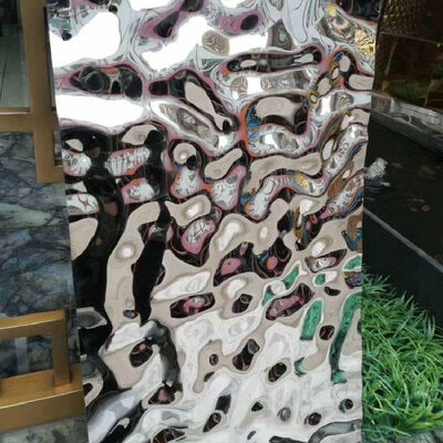 Water Ripple Stainless Steel Sheet AISI304 Grade with 0.3 - 3.0mm Thickness and Polished Surface for Decorative Applications