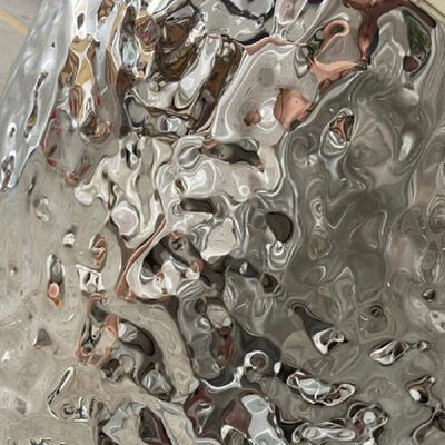 Water Ripple Stainless Steel Sheet AISI304 Grade with 0.3 - 3.0mm Thickness and Polished Surface for Decorative Applications