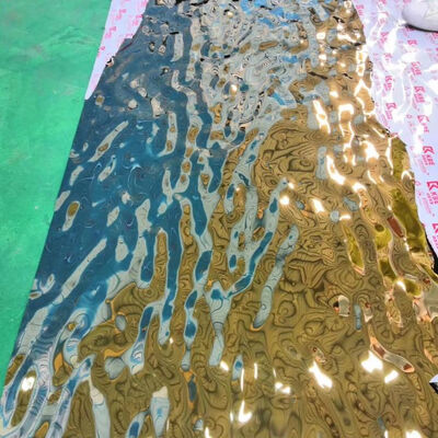 AISI304 1000 x 2000mm Water Ripple Stainless Steel Sheet with Polished Surface for Decorative Applications