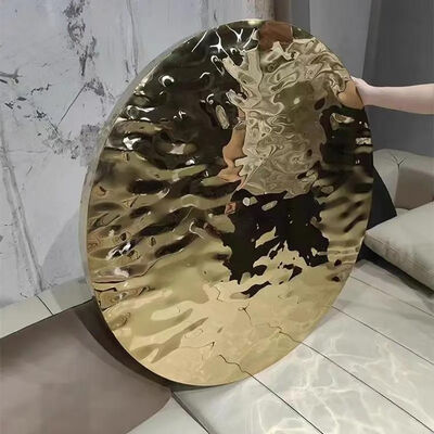 304 Grade Stainless Steel Water Wave Sheet with 0.3 - 3.0mm Thickness and Polished Surface