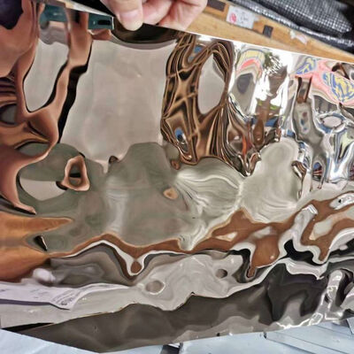 304 Grade Stainless Steel Water Wave Sheet with 0.3 - 3.0mm Thickness and Polished Surface
