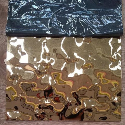 304 Grade Water Ripple Stainless Steel Sheet with 0.3 - 3.0mm Thickness and Polished Surface for Decorative Applications