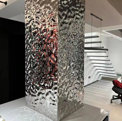 304 Grade Water Ripple Stainless Steel Sheet with 0.3 - 1.5mm Thickness and Polished Surface for Decorative Applications