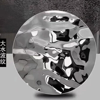 AISI304 Grade Water Ripple Stainless Steel Sheet with 0.4 - 1.5mm Thickness and Polished Surface for Decorative Wall Panels