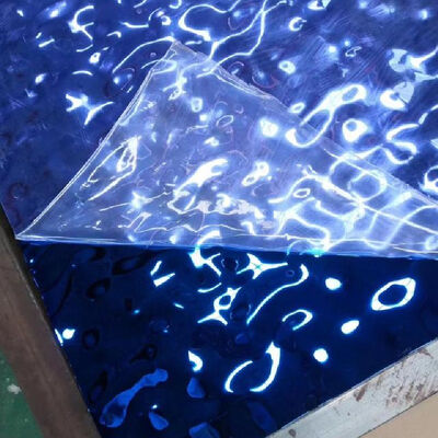 201 304 Grade Water Ripple Stainless Steel Sheet with 0.3 - 3.0mm Thickness and Polished Surface for Decoration