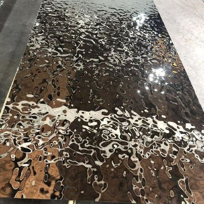 201 304 Grade Water Ripple Stainless Steel Sheet with 0.3 - 3.0mm Thickness and Polished Surface for Decoration