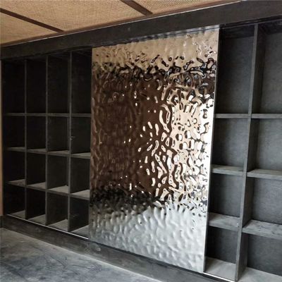 8K Mirror Stamped Decorative Stainless Steel Sheet 201 Water Ripple Stainless Steel Panels