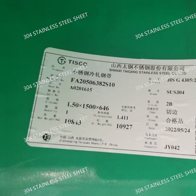304 Stainless Steel Plate 4ft x 8ft ASTM A240 Grade 304L 316L