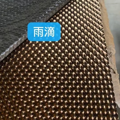 Raindrops Pattern Stainless Steel Embossed Sheet SUS304 Thickness 0.6 - 2.0mm SS Sheet
