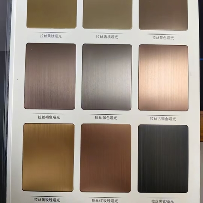 SUS304 Stainless Steel Sheet PVD Film Protect With Gold , Black , Bronze , Sliver Color