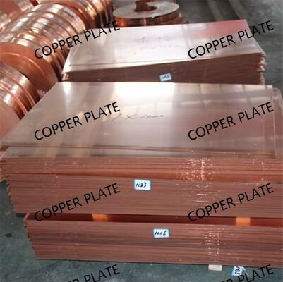 Pure Copper Plate Sheet C11000 , CU-ETP, T2 Red Copper Custom Cutting Soft Anneal