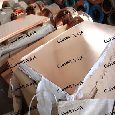 Pure Copper Plate Sheet C11000 , CU-ETP, T2 Red Copper Custom Cutting Soft Anneal