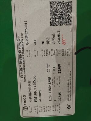 Cold Rolled SUS 441 Stainless Steel Sheet with Polished Surface for Exhaust Systems