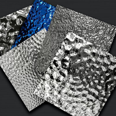 AISI304 Mirror Surface Water Ripple Stainless Steel Sheet with Laser Film for Decorative Applications