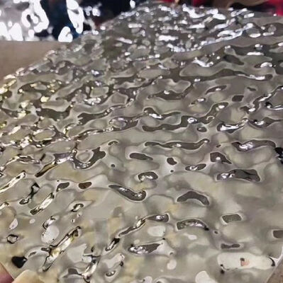 Water Ripple Pattern Stainless Steel Sheet with 0.3 - 3.0mm Thickness and Polished Surface for Decorative Applications