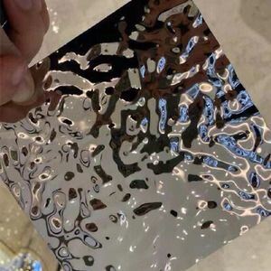 Water Ripple Wall Panel Stainless Steel Sheet with Mirror Finishing 304 Grade 0.3 - 1.5mm Thickness