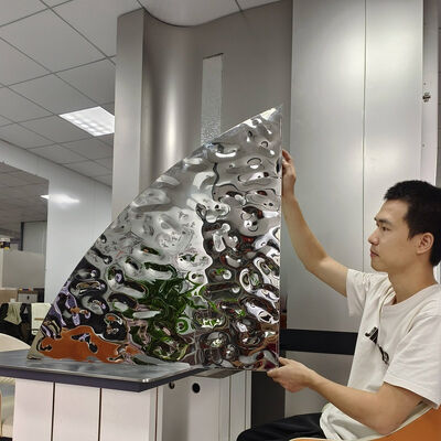 304 Grade Water Ripple Stainless Steel Sheet with 0.3 - 3.0mm Thickness and Polished Surface for Decorative Applications