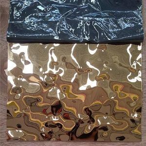 304 Grade Water Ripple Stainless Steel Sheet with 0.3 - 1.5mm Thickness and Polished Surface for Decorative Applications
