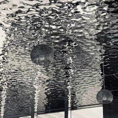 AISI304 Grade Water Ripple Stainless Steel Sheet with 0.4 - 1.5mm Thickness and Polished Surface for Decorative Wall Panels
