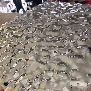 304 Grade Mirror Polished Stainless Steel Sheet with Water Ripple Design 0.3-2.0mm Thickness